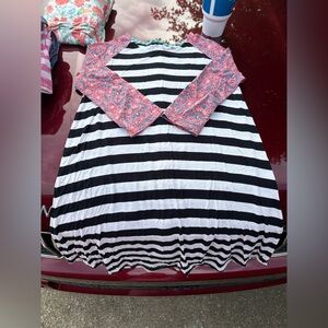 Matilda Jane Pink and Black Striped Dress